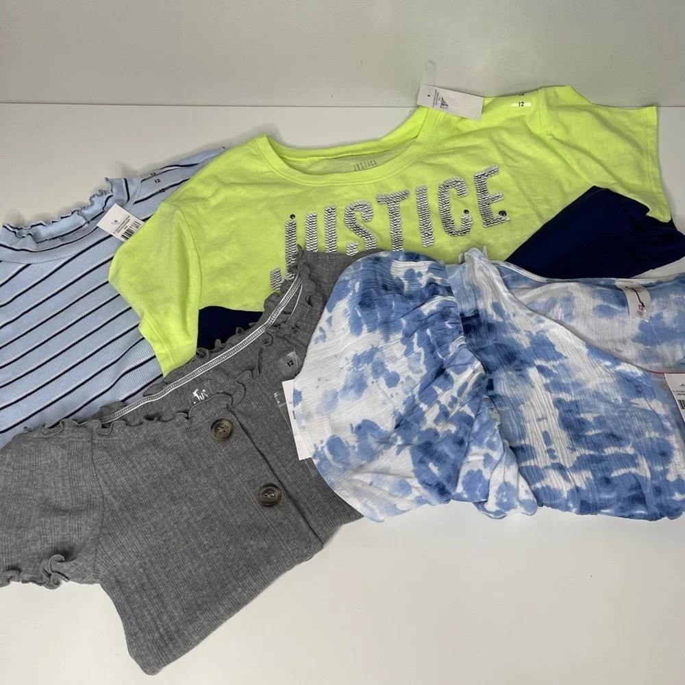 Justice lot of 4 tops size 12